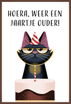 Chocolade verjaardagskaart grumpy cat
